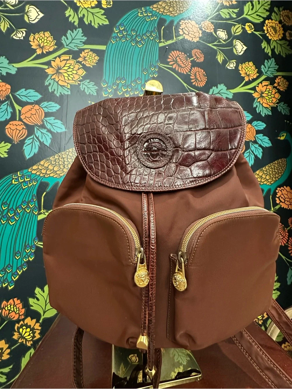 Vintage Gianni Versace Medusa Nylon Backpack